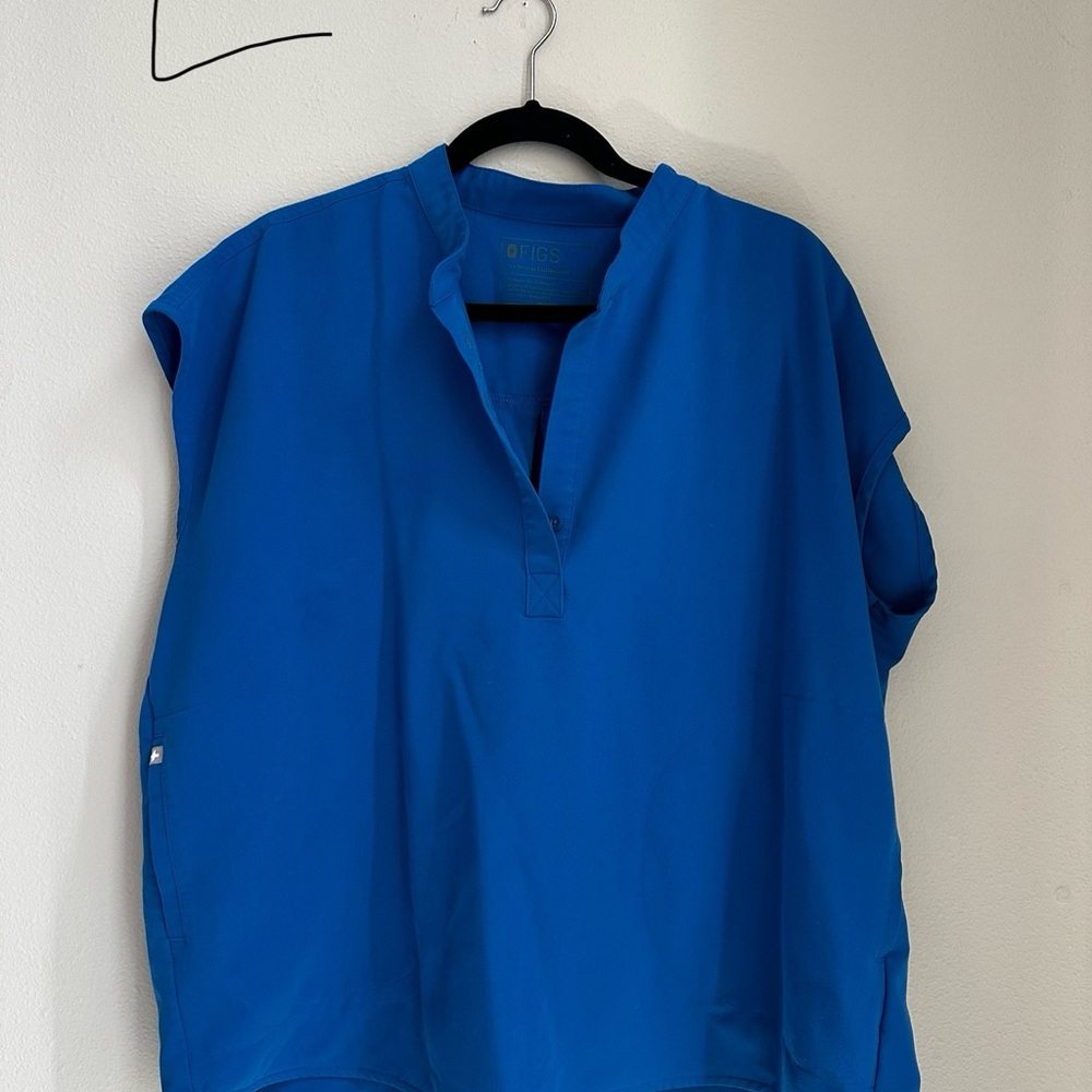 FIGS Royal Blue Rafaela Oversized Scrub Top